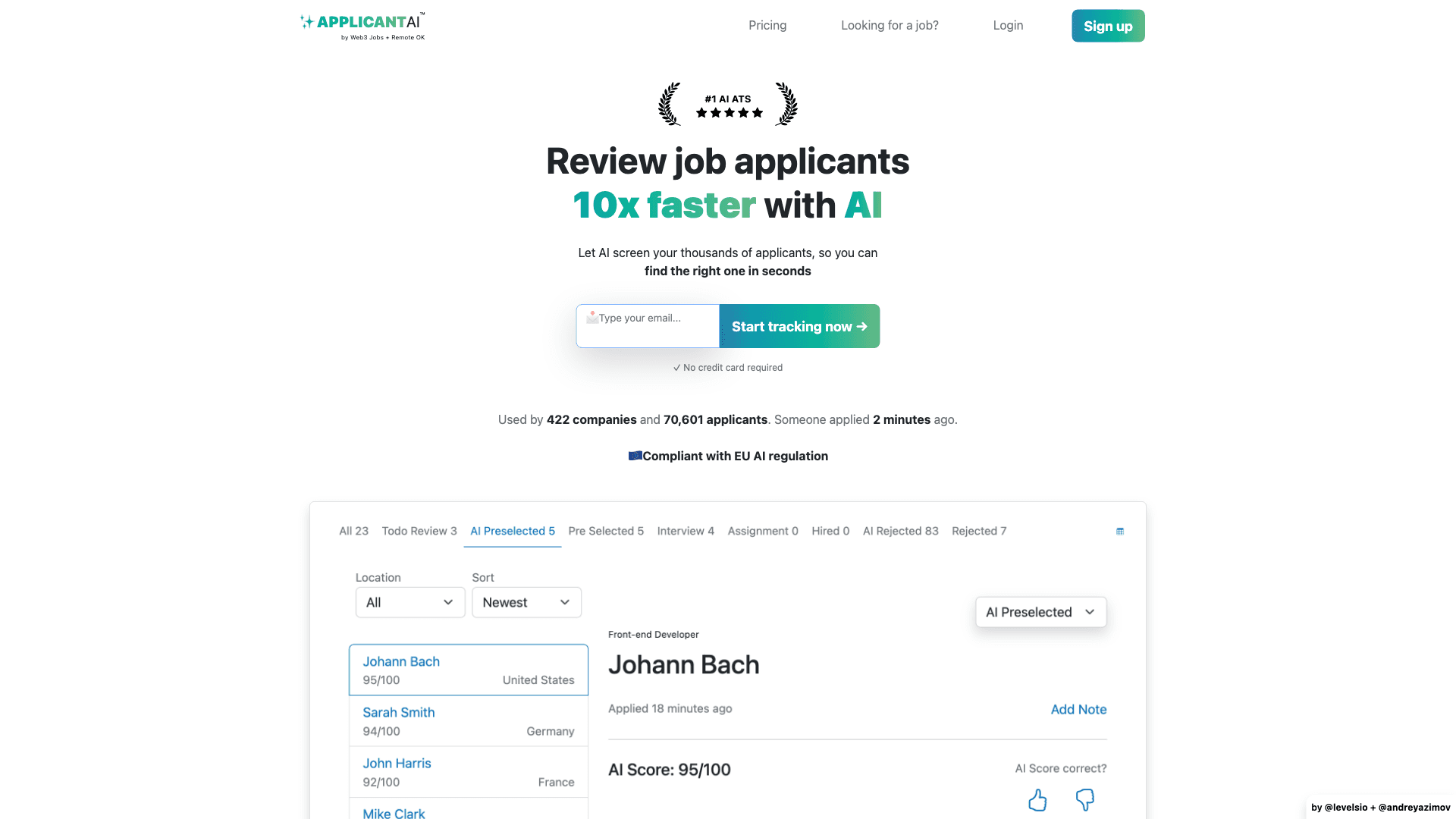 Applicant AI's cover
