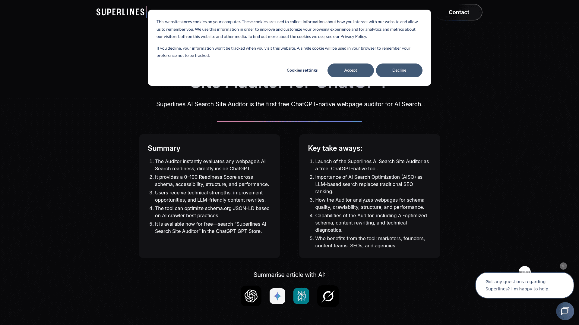 Superlines AI Search Auditor's cover