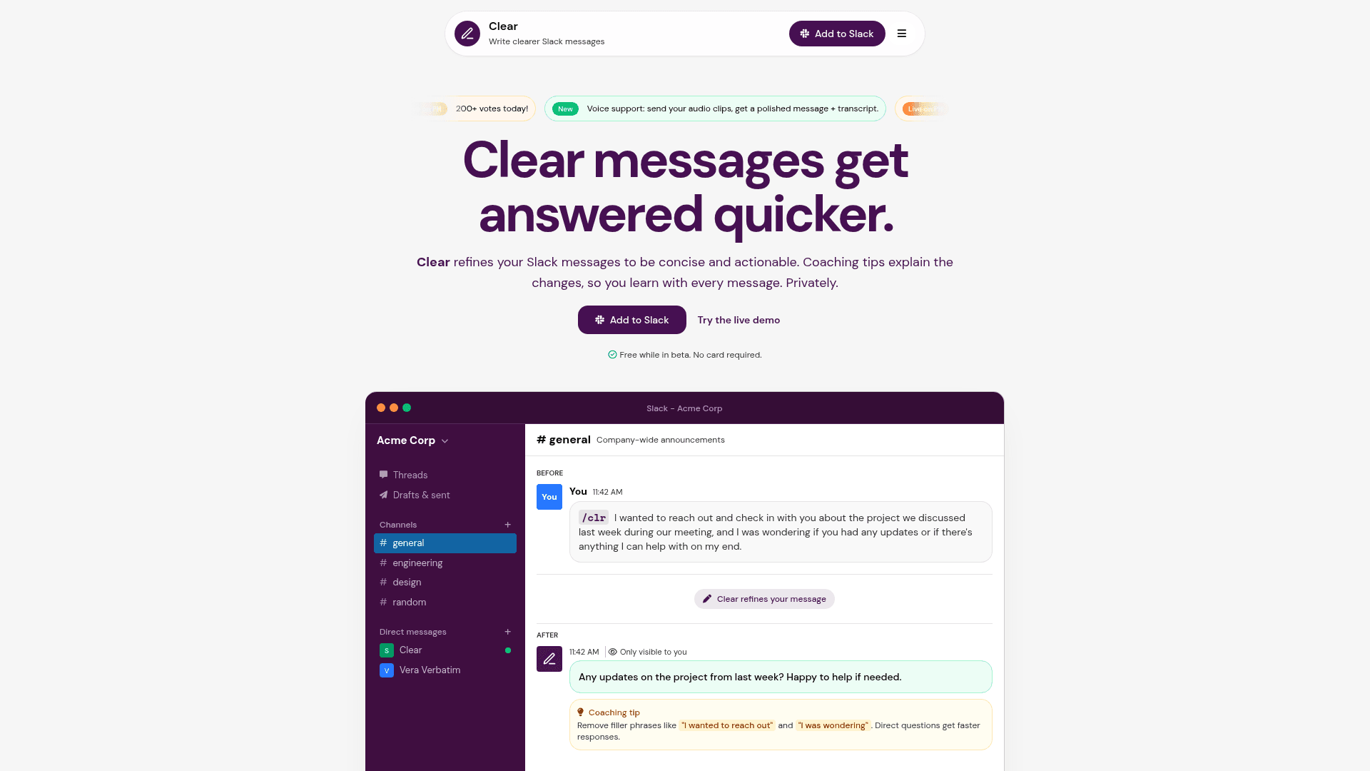 Clear for Slack's cover