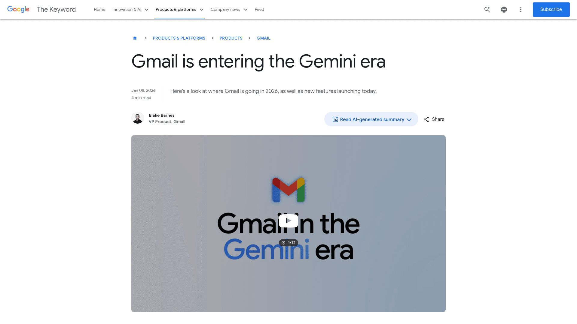 Gmail in the Gemini Era's cover