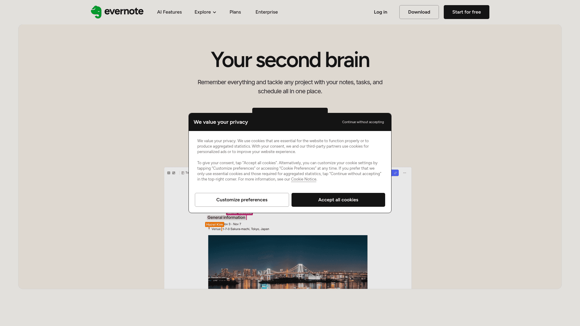 Evernote v11's cover