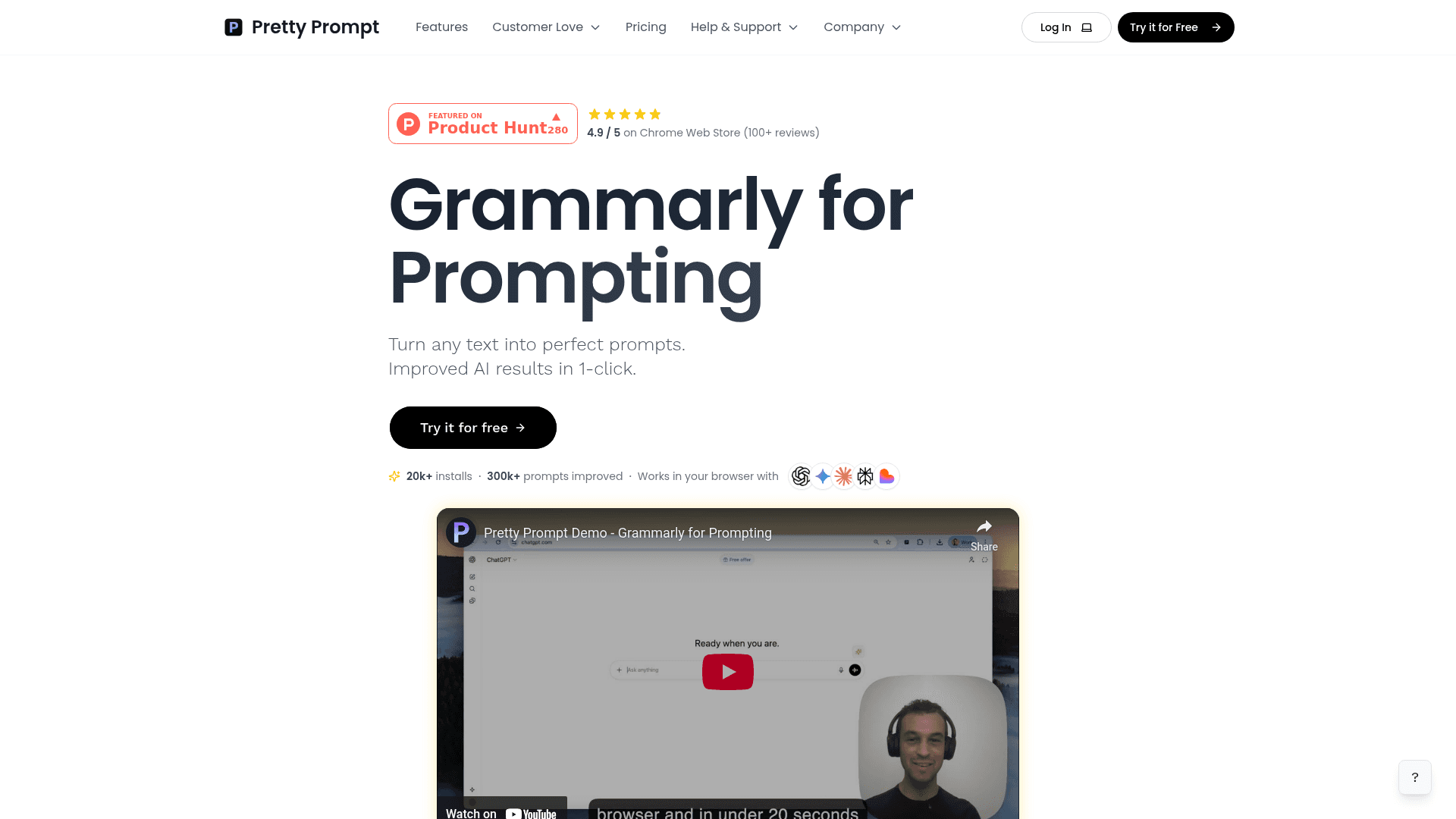 Pretty Prompt 1.0 Extension and Web App's cover